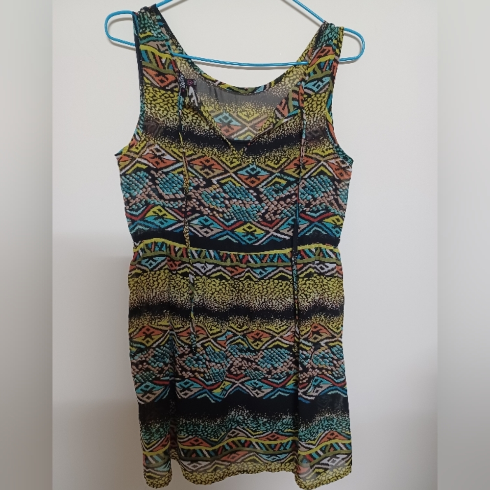 Patterned Sleeveless Dress